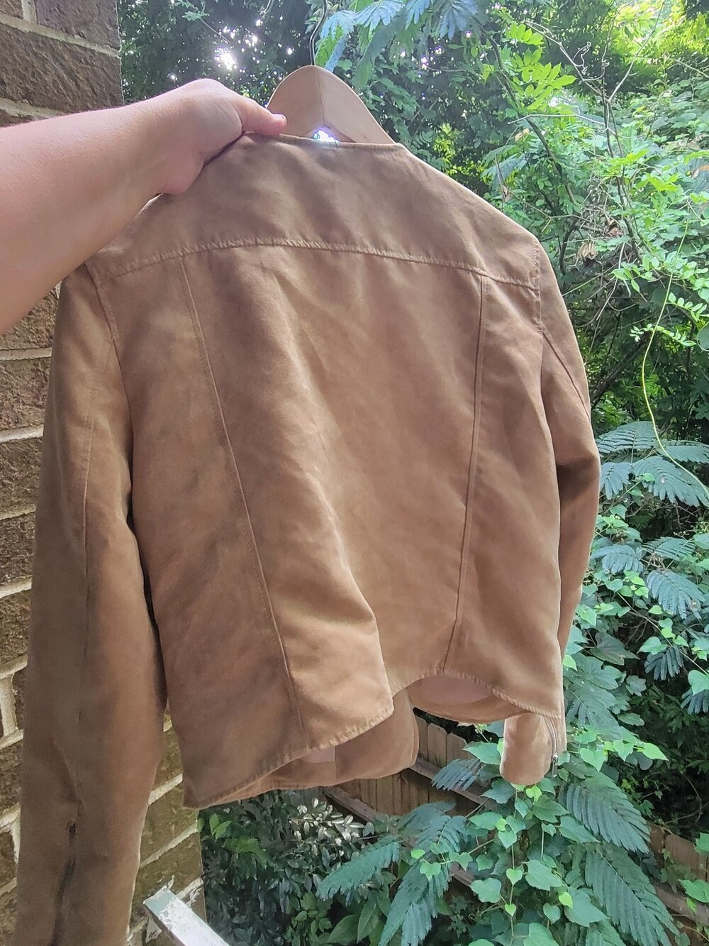 H&M Divided Tan Faux Suede Moto Jacket - Picture 2 of 2